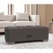 Homeroots 52" Dark Gray and Brown Chenille Tufted Storage Ottoman 608920 - alternate 1
