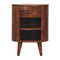 Homeroots 22" Brown Solid Wood Round One Drawer Nightstand 651862 - alternate 1