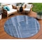 Homeroots 8' Navy Blue And Gray Round Striped Washable Indoor Outdoor Area Rug 602793 - alternate 1