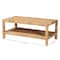 Bali & Pari Kalimantan Bohemian Light Honey Rattan and Mahogany Wood Rectangle Coffee Table 247-13686-ZORO - alternate 2