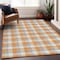 Homeroots 3' X 5' Orange Gray And Beige Plaid Washable Indoor Outdoor Area Rug 601416 - alternate 2