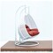 Leisuremod White Wicker Hanging 2 person Egg Swing Chair with Dark Orange Cushions ESCW-57DOR - alternate 2
