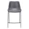 Homeroots Set of Two 26" Dark Gray And Black Faux Leather And Steel Counter Height Bar Chairs 555678 - alternate 2