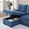 Homeroots 92" Blue Polyester Blend Convertible Futon Sleeper Sofa With Black Legs 544957 - alternate 2