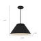 Homeroots 22" Black Aluminum Cone LED Dimmable Outdoor Pendent Hanging Light 683469 - alternate 2