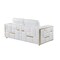 Homeroots 89" White Italian Leather Sofa With Brass Legs 534164 - alternate 3