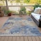 Homeroots 9' X 12' Denim Blue Beige And Charcoal Abstract Washable Indoor Outdoor Area Rug 630877 - alternate 2