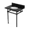 Kingston Brass 30" Black Granite Console Sink with Brass Legs, 8-Inch, 3-Hole, Black Granite/Matte Black KVPK30KB0 - alternate 1