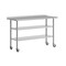 Flash Furniture Reese SS Work Table 24in. x 60in. w/1.5in. Backsplash, 2 Undershelves and 4 Casters, 2 Locking NH-WT-GU-2460BSP-CAS-GG - alternate 1