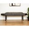 Homeroots 56in Dark Gray and Black Upholstered Genuine Leather Bench 489314 - alternate 2