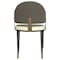 Leisuremod Aria Modern Dining Chair in Leather and Iron Legs with Curved Back in Taupe AC45TP - alternate 3