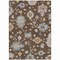 Homeroots 9' X 12' Chocolate Beige And Blue Floral Washable Indoor Outdoor Area Rug 606150 - alternate 3