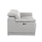 Homeroots 76in Light Gray and Silver Italian Leather Power Reclining Loveseat 720518 - alternate 2