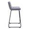 Homeroots Set of Two 30" Gray And Black Fabric And Steel Bar Height Bar Chairs 555744 - alternate 4
