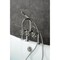 Kingston Brass 7" Center Deck-Mount Clawfoot Tub Faucet with Hand Shower, Brushed Nickel AE8408RX - alternate 3