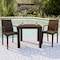 Leisuremod Weave Mace Indoor/Outdoor Arm Chair, Brown, 2PK MCA19BR2 - alternate 3
