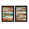 Homeroots Set Of Two Wood Plank Black Framed Print Wall Art, 2PK 405650 - alternate 2