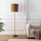 Jonathan Y Joel 63.5" Coastal Bohemian Scallop Shade Rattan/Metal LED Floor Lamp w/ Pull Chain, Brown/Brass Gold JYL1153A - alternate 2