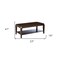 Homeroots Dark Brown Solid Wood Coffee Table With Shelf 286039 - alternate 3