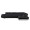 Homeroots Black Leather L Shaped Two Piece Corner Sectional 366198 - alternate 1