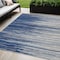 Homeroots 5' X 8' Navy Blue Gray And Ivory Striped Washable Indoor Outdoor Area Rug 597266 - alternate 1
