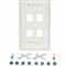 Eaton Tripp Lite Series 4-Port Keystone Faceplate, Single Gang, ID Labels, White, TAA N042-001-04-WH - alternate 1
