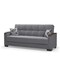 Homeroots 87" Gray Chenille Convertible Futon Sleeper Sofa And Toss Pillows With Storage 607103 - alternate 3