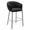 Homeroots 30" Black And Bronze Shearling And Steel Bar Height Bar Chair 555704 - alternate 2