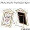 Fabulaxe 11x8" Vertical Decorative Gold Metal Floating Easel Back Picture Frame QI004844.L - alternate 2