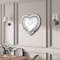 Homeroots 27" Silver Faux Crystal And Mirrored Glass Silent Analog Heart Wall Clock 635638 - alternate 3