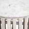 Homeroots 34" White and Natural Genuine Marble and Wood Round Drum Coffee Table 556719 - alternate 2