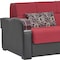Homeroots 74" Red Chenille Sleeper Sofa And Toss Pillows With Brown Legs 607197 - alternate 2