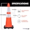 Traffic Kontrol Traffic Cone, PVC, 36 in Height, 10 lbs, Orange TKTC-36-10-OR-2C - alternate 3