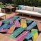 Homeroots 9' X 12' Black Pink And Yellow Striped Washable Indoor Outdoor Area Rug 618044 - alternate 1