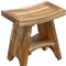 Homeroots Compact Curvilinear Teak Shower Outdoor Bench With Shelf In Natural Finish 376725 - alternate 2