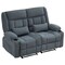 Homeroots 47in Slate Blue Chenille Manual Reclining Loveseat With Storage and Toss Pillows 721196 - alternate 1
