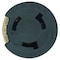 Ericson Locking Receptacle, Non-NEMA, 50 A, 250/600V AC, Single Phase, 3 Pole, Flush Mount, Screw Terminals 3769 - alternate 1