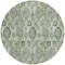 Homeroots 8' Artichoke Green And Fern Green Round Damask Washable Indoor Outdoor Area Rug 588168 - alternate 3