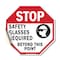 Signmission Stop Safety Glasses Required Beyond, 10 Inch X 10 Inch, Vinyl Decal OC-D-10-308 - alternate 1