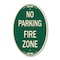 Signmission No Parking Fire Zone, 12 Inch X 18 Inch Architectural Oval, Heavy Gauge Aluminum A-OV-G-1218-23616 - alternate 1