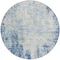 Homeroots 8' Denim Blue And Ivory Round Abstract Washable Indoor Outdoor Area Rug 612318 - alternate 2