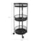 Organize It All 3 Tier Foldable Round Storage Rolling Cart in Black 15263-BLACK - alternate 1