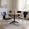 Homeroots Set of Four Black and Silver Metal and Leather Partially Open Back Dining Side Chairs, 4PK 553901 - alternate 2