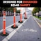 Traffic Kontrol Arch-Top Delineator Post 45in Tall, 4in Reflective Tape, Orange, 8LBS Base, 100PK TKDP-ATOP-45-8-OR-100 - alternate 2