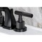 Kingston Brass Widespread Bathroom Faucet with Knurled Handle and Brass Pop-Up, Matte Black KS4940KNL - alternate 2