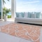 Homeroots 9' X 12' Salmon And Ivory Geometric Washable Indoor Outdoor Area Rug 612903 - alternate 4