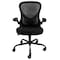 Elama Mid Back Adjustable Mesh and Fabric Rolling Office Chair in Black ELM-F-023 - alternate 2