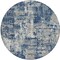 Homeroots 8' Navy Blue Gray And Ivory Round Abstract Washable Indoor Outdoor Area Rug 597988 - alternate 2