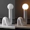 Jonathan Y Katya 18" Scandinavian Minimalist Ceramic Spiral Tube LED Table Lamp, White JYL5500A - alternate 2