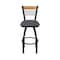Holland Bar Stool Co Eleanor 36in Swivel Extra Tall Bar Stool, Black Wrinkle Finish, Medium Back and Canter Storm Seat 880 - alternate 2